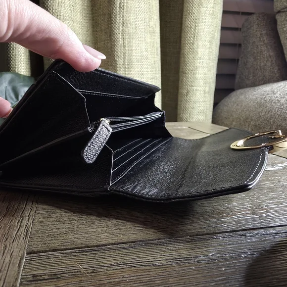 Michael Kors Black Leather MK Logo Wallet Clutch - Picture 9 of 10